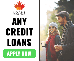 Smiling man and woman with heading "Any Credit Loans"